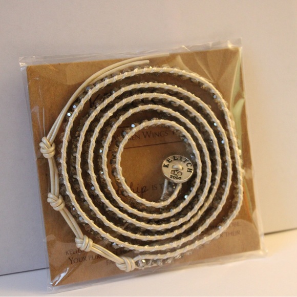 Crystal Wrap Necklace with White Trim - Picture 6 of 6
